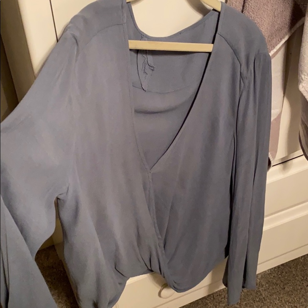 Planet Blue wrap front long sleeve blouse